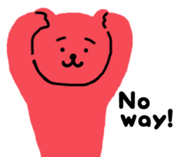 Reply in cheerful English of a red bear sticker #15726746
