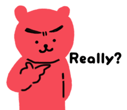 Reply in cheerful English of a red bear sticker #15726747