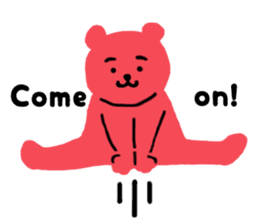 Reply in cheerful English of a red bear sticker #15726750