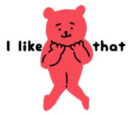 Reply in cheerful English of a red bear sticker #15726751