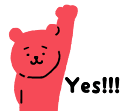 Reply in cheerful English of a red bear sticker #15726752