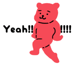 Reply in cheerful English of a red bear sticker #15726753