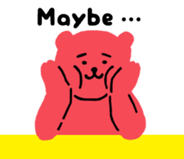 Reply in cheerful English of a red bear sticker #15726756