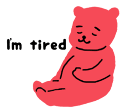 Reply in cheerful English of a red bear sticker #15726759