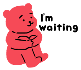 Reply in cheerful English of a red bear sticker #15726760