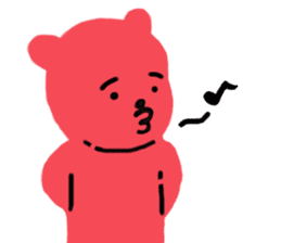 Reply in cheerful English of a red bear sticker #15726761