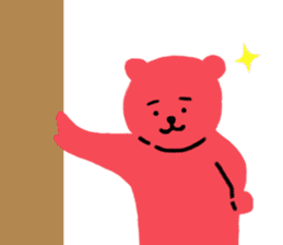 Reply in cheerful English of a red bear sticker #15726763