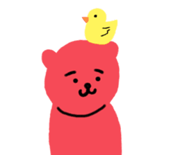 Reply in cheerful English of a red bear sticker #15726764