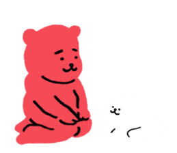 Reply in cheerful English of a red bear sticker #15726765