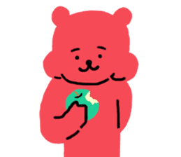 Reply in cheerful English of a red bear sticker #15726767