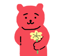 Reply in cheerful English of a red bear sticker #15726774