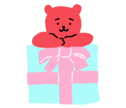 Reply in cheerful English of a red bear sticker #15726775