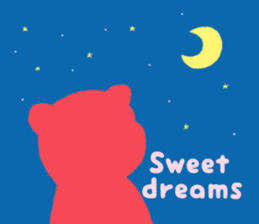 Reply in cheerful English of a red bear sticker #15726777
