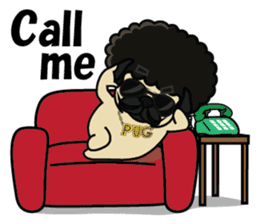Afro Pug sticker #15728235