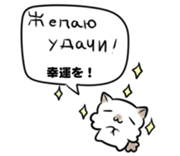 Russian language sticker Polar bear&cat1 sticker #15729954