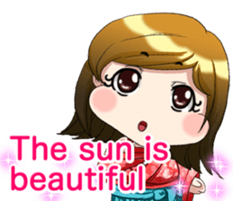 Cute funny baby English sticker #15730369