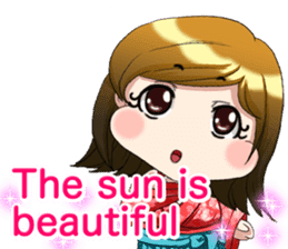 Cute funny baby English sticker #15730369