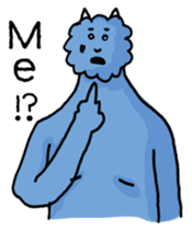 Gentle blue demon sticker #15735339