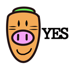 carrot pig sticker #15737306