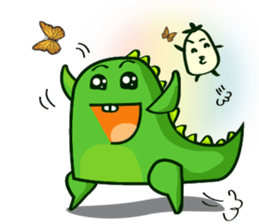 Funny Green Dino sticker #15741322