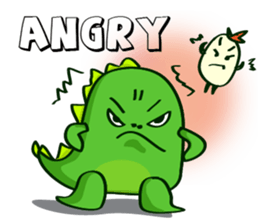 Funny Green Dino sticker #15741323