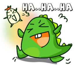 Funny Green Dino sticker #15741324