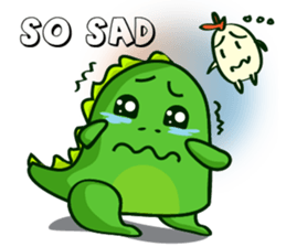 Funny Green Dino sticker #15741325