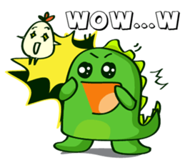Funny Green Dino sticker #15741326