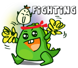 Funny Green Dino sticker #15741327