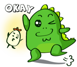 Funny Green Dino sticker #15741329