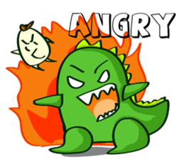 Funny Green Dino sticker #15741330