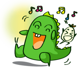 Funny Green Dino sticker #15741331