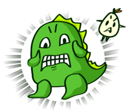 Funny Green Dino sticker #15741332
