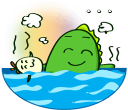Funny Green Dino sticker #15741334