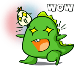 Funny Green Dino sticker #15741335