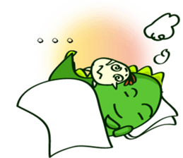 Funny Green Dino sticker #15741336