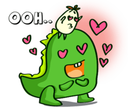 Funny Green Dino sticker #15741337
