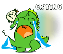 Funny Green Dino sticker #15741338