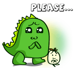 Funny Green Dino sticker #15741339