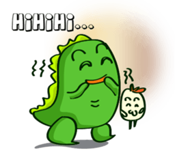 Funny Green Dino sticker #15741340