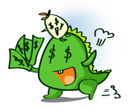 Funny Green Dino sticker #15741341