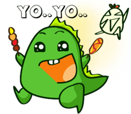Funny Green Dino sticker #15741342