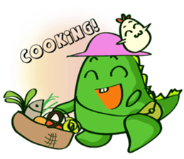 Funny Green Dino sticker #15741345