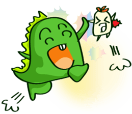 Funny Green Dino sticker #15741346