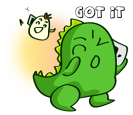 Funny Green Dino sticker #15741347