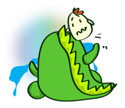 Funny Green Dino sticker #15741348