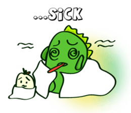 Funny Green Dino sticker #15741349