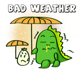 Funny Green Dino sticker #15741350