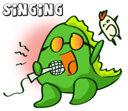 Funny Green Dino sticker #15741351
