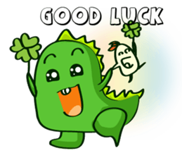 Funny Green Dino sticker #15741352